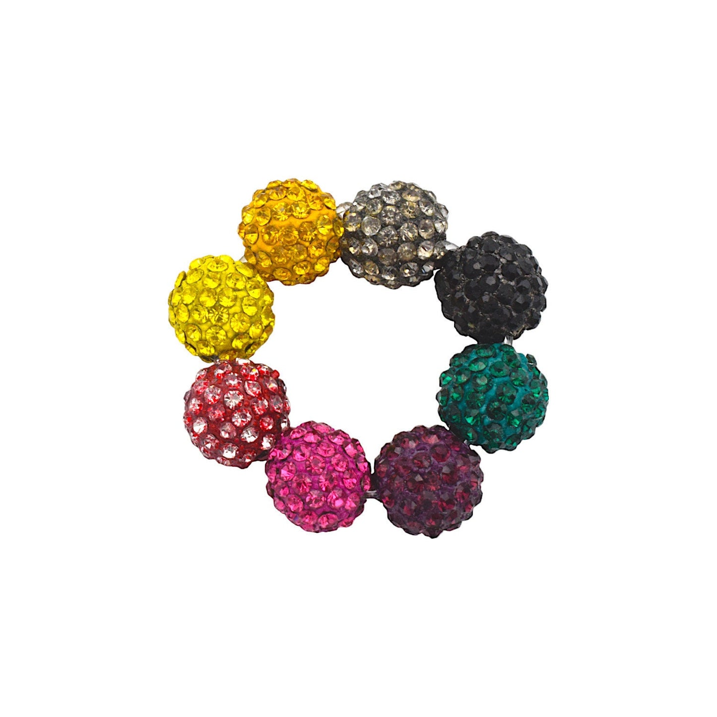 8mm Rhinestone Micro Pave Beads: Vibrant Colors for Jewelry Crafting