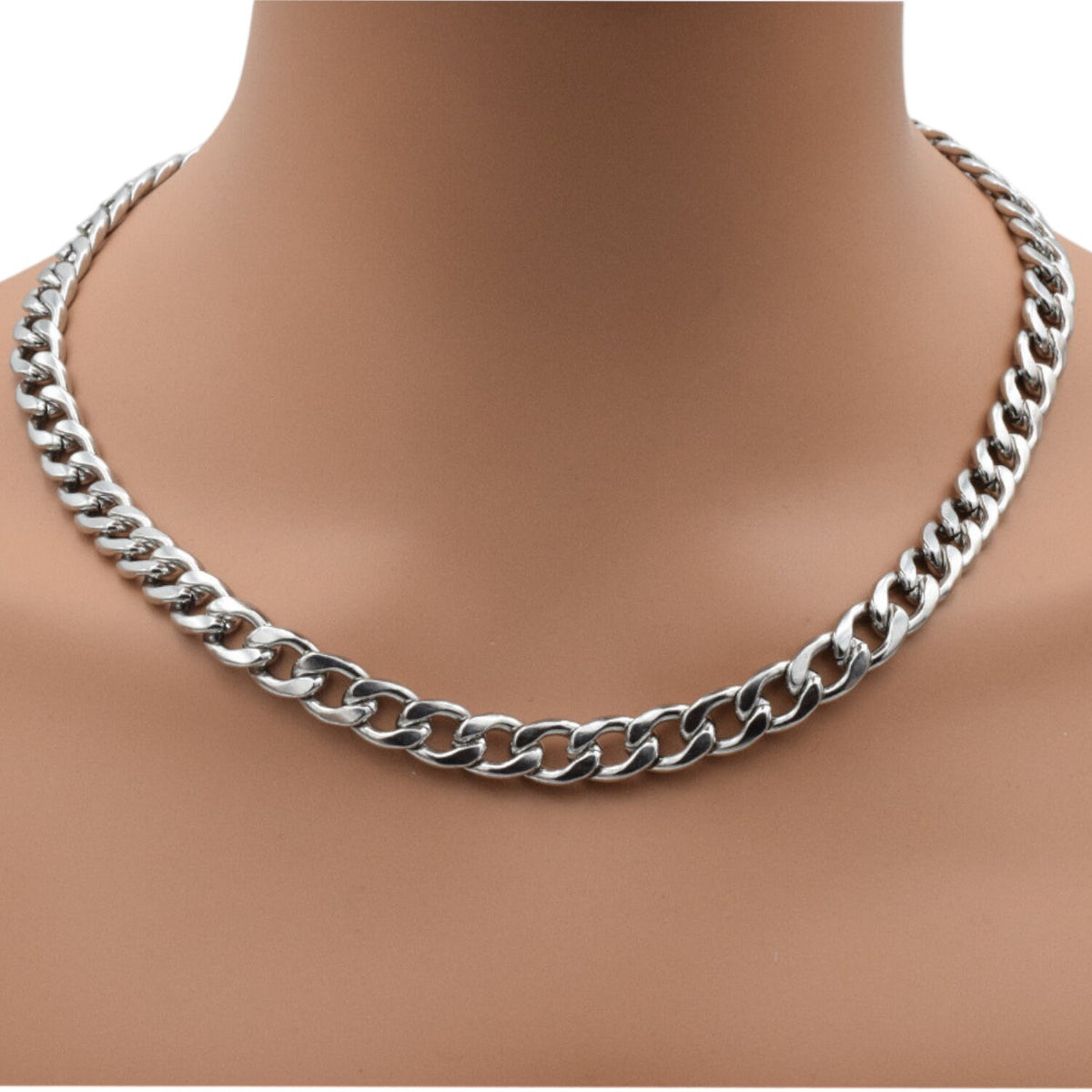 Steel Curb Chain Jewelry: Premium Polished Metal - Versatile Crafting Chain, Multiple Sizes 2mm to 10mm, High Gloss Finish