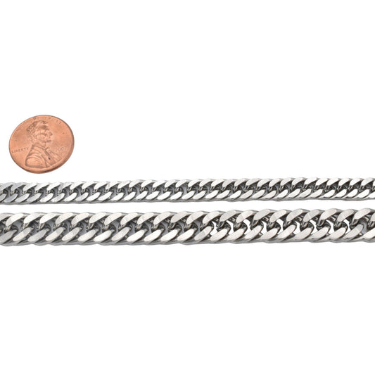 Stainless Steel Wheat Cuban Chain for jewelry making sizes 10mm and 8mm by yard jewelry making supplies - detail image 2