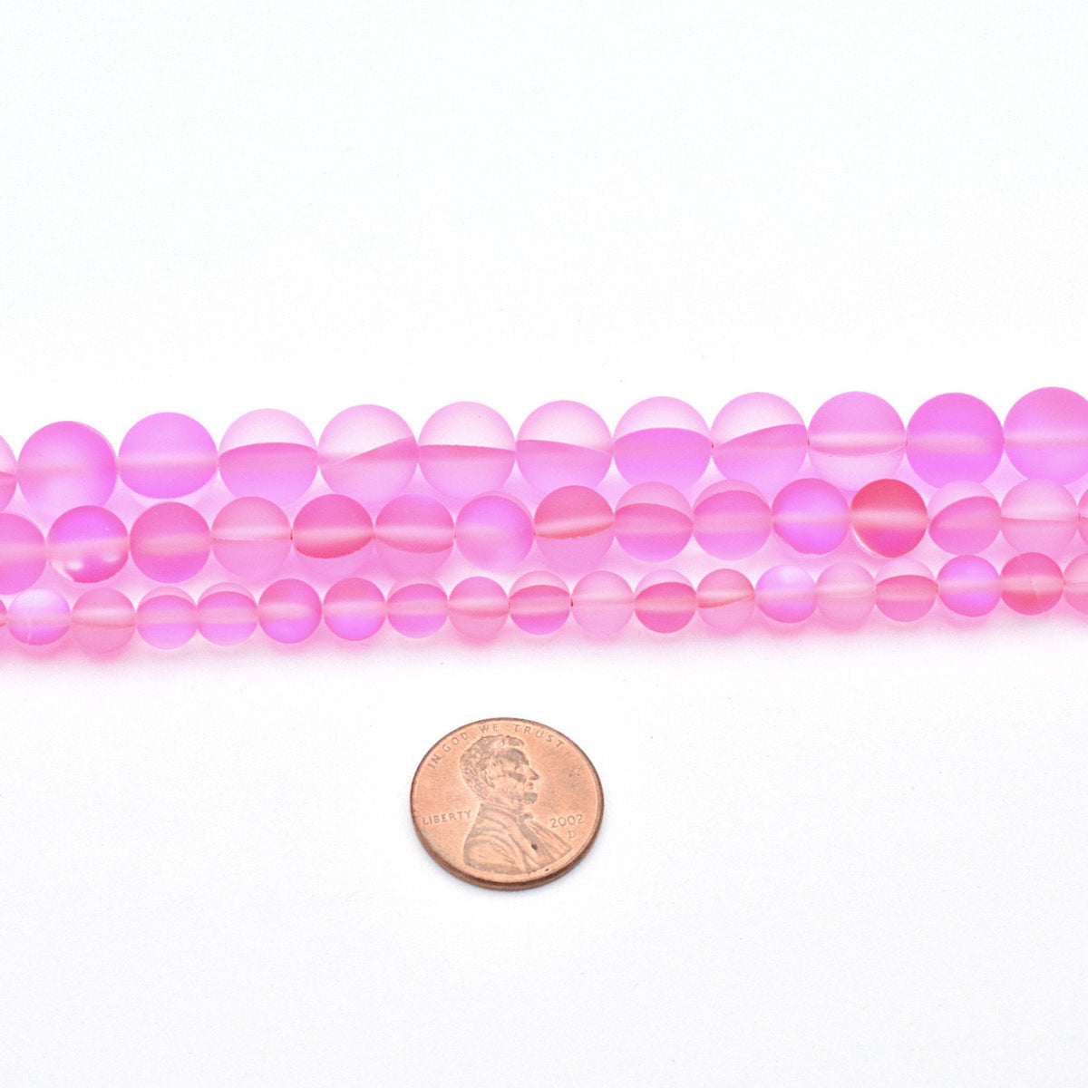 Matte Pink Opal Beads for Jewelry Making, Fuchsia Gemstone Strands (6mm-10mm)
