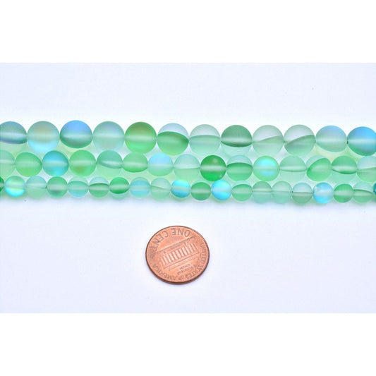 Green Matte Opal Natural Healing Beads, Jewelry Making Size 6mm-10mm, Ethereal Glow (Premium Quality, Strand Options)