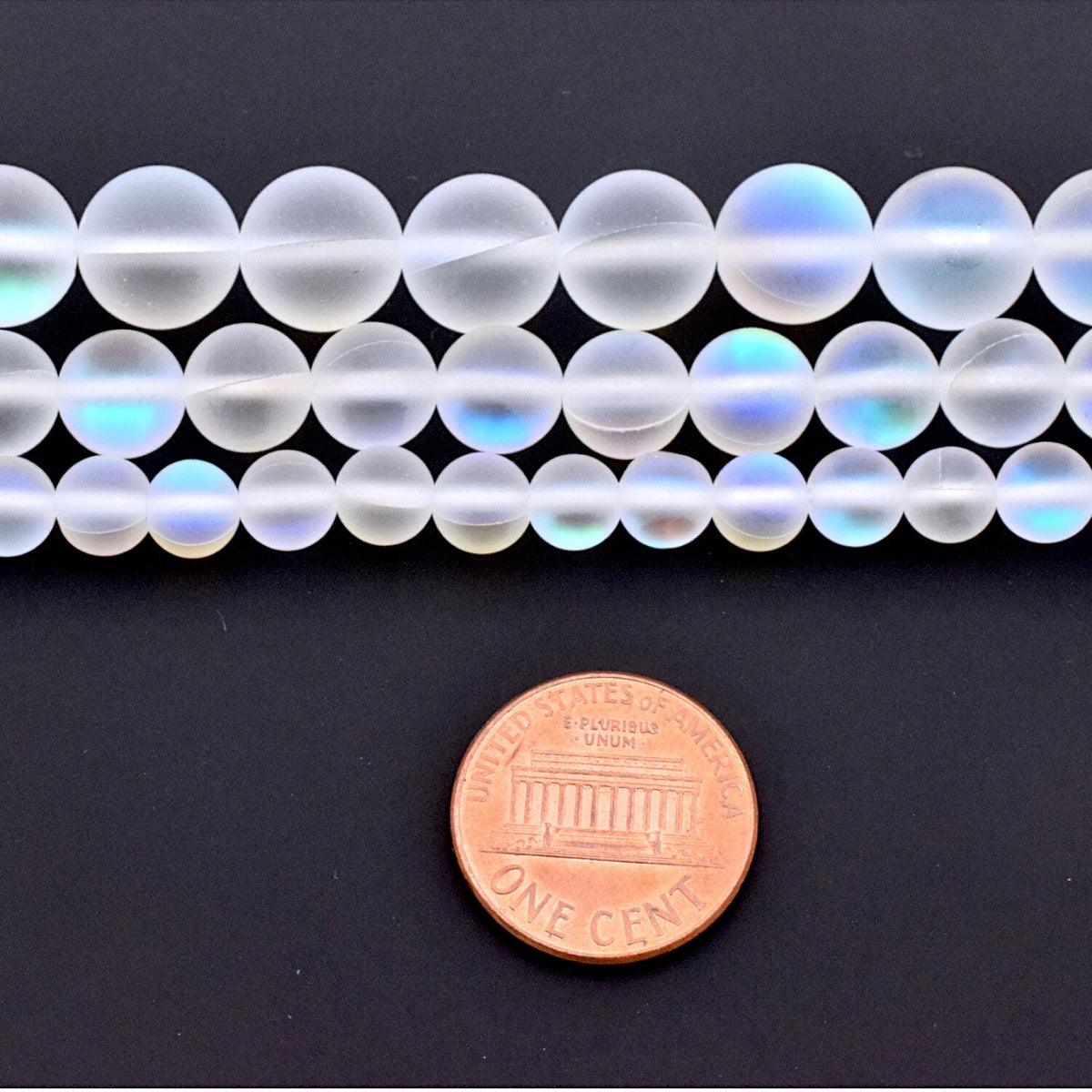 Matte White Opal Gemstone Beads: Luminous Iridescent Finish - Natural Polished Stones, Multi-Size Strands for Jewelry Crafting