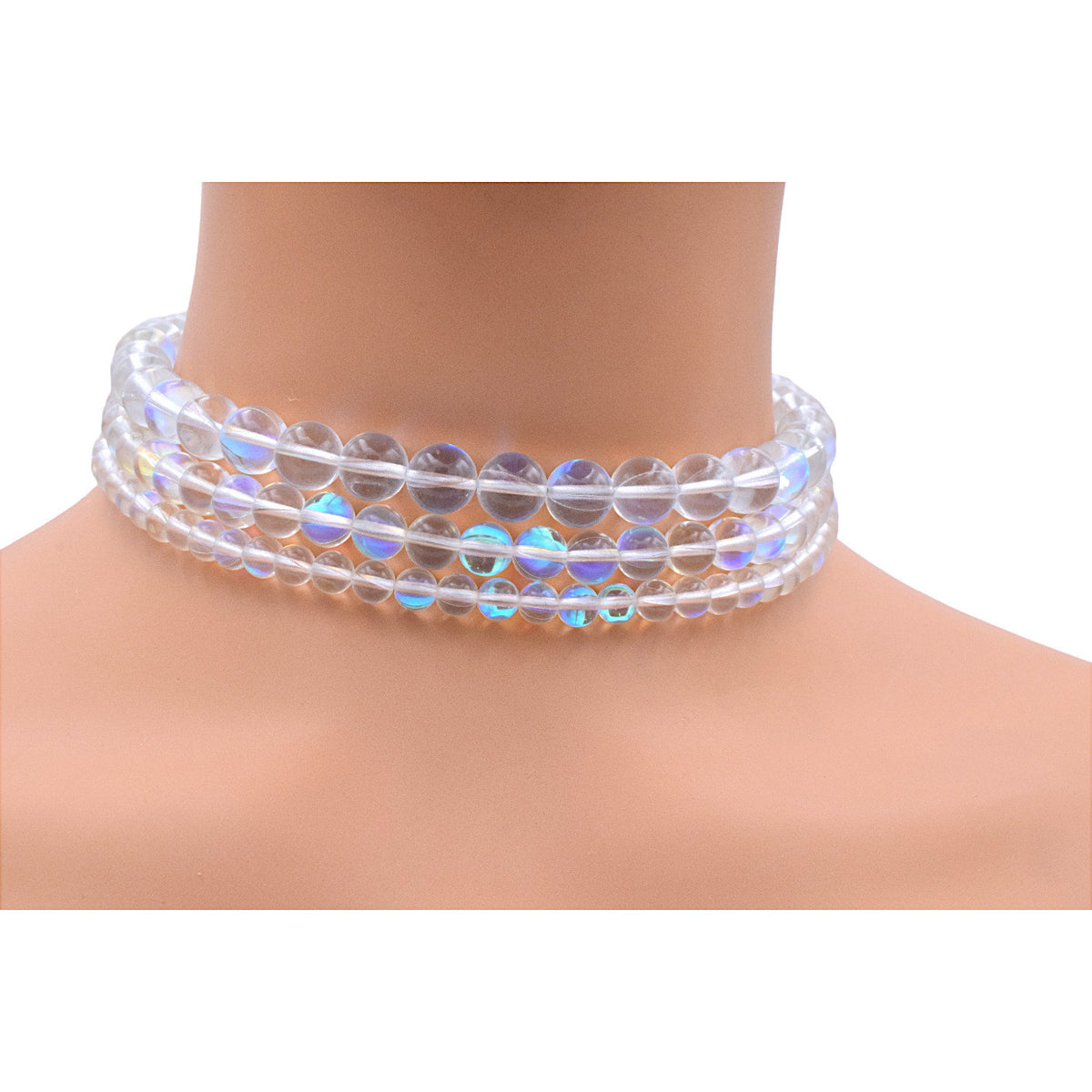 Clear Opal Gemstone Beads: Iridescent Blue Green Colors, Smooth Round Strands (6mm-10mm, Natural Stone for Jewelry Design)