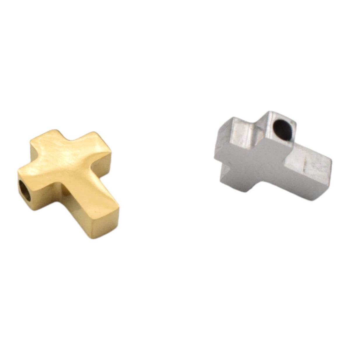 Charm Spacer Beads: Polished Stainless Steel Cross Charms - Durable, Tarnish-Resistant, 10x8mm for Jewelry Making