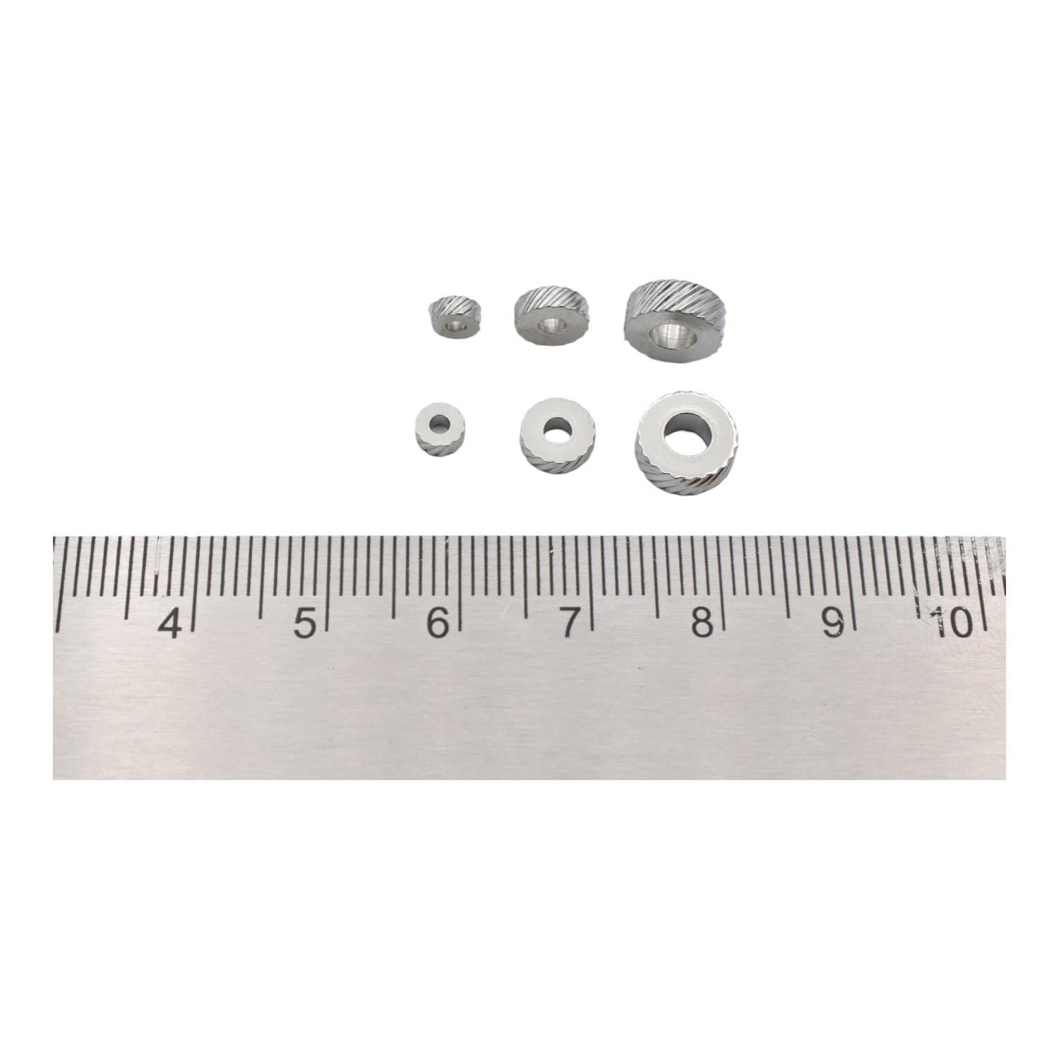 Stainless Steel Roundel spacer beads with diamond cut Diagonal cut for jewelry making 12pcs/pk jewelry making supplies - d...