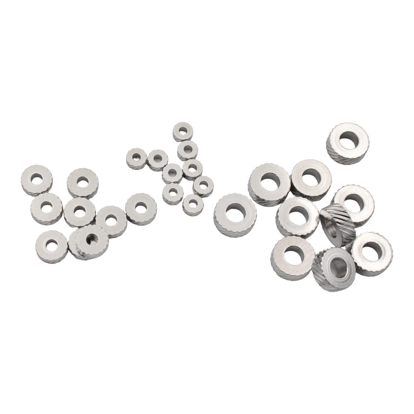Diamond Cut Diagonal Spacer Beads - Roundel Shape Jewelry Components - Striped Edges, Stainless Steel, Craft Supplies 12 PCs/Bag