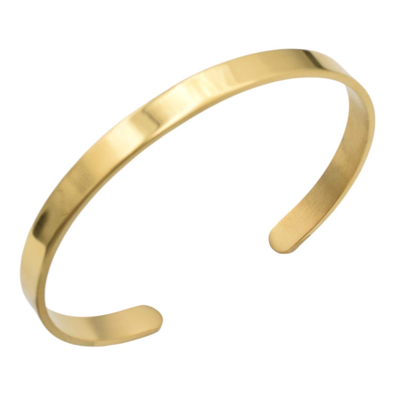 Gold Stainless Steel Bracelet Cuff: Adjustable Minimalist Design, Polished Luxury Finish | 6mm Width, Durable, Comfortable Fit