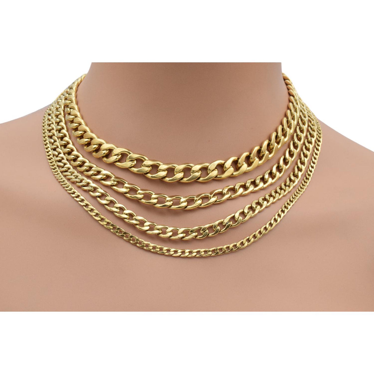 Gold plated Stainless Steel Curb chain for jewelry making sizes 10mm 8mm 6mm 4mm sold by yard jewelry making supplies - de...