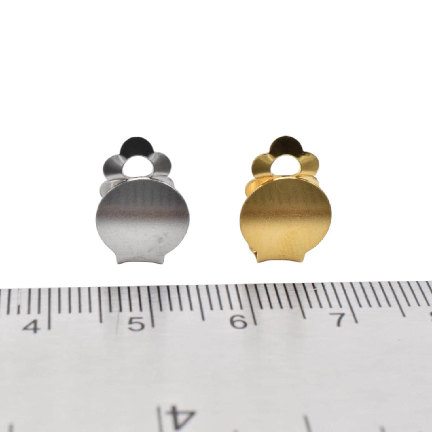 Stainless Steel Clip-On Earring Bases: 10mm Smooth Polished DIY Jewelry Findings (6 Pairs)