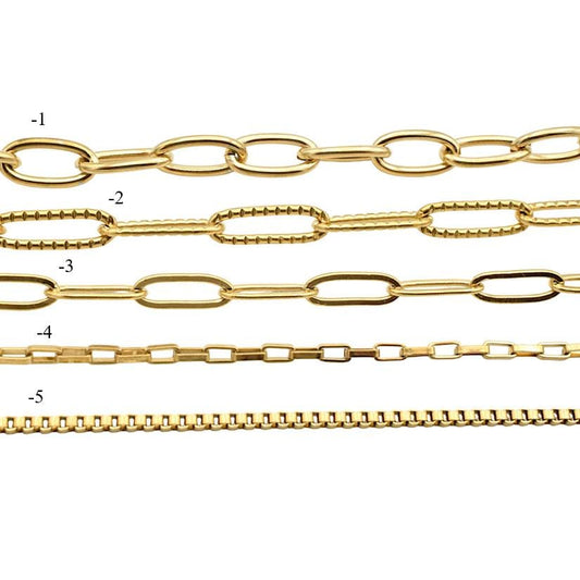 Gold Plated Stainless Steel unfinished chain paper clip box chain for jewelry making 3 feet/pk jewelry making supplies - d...