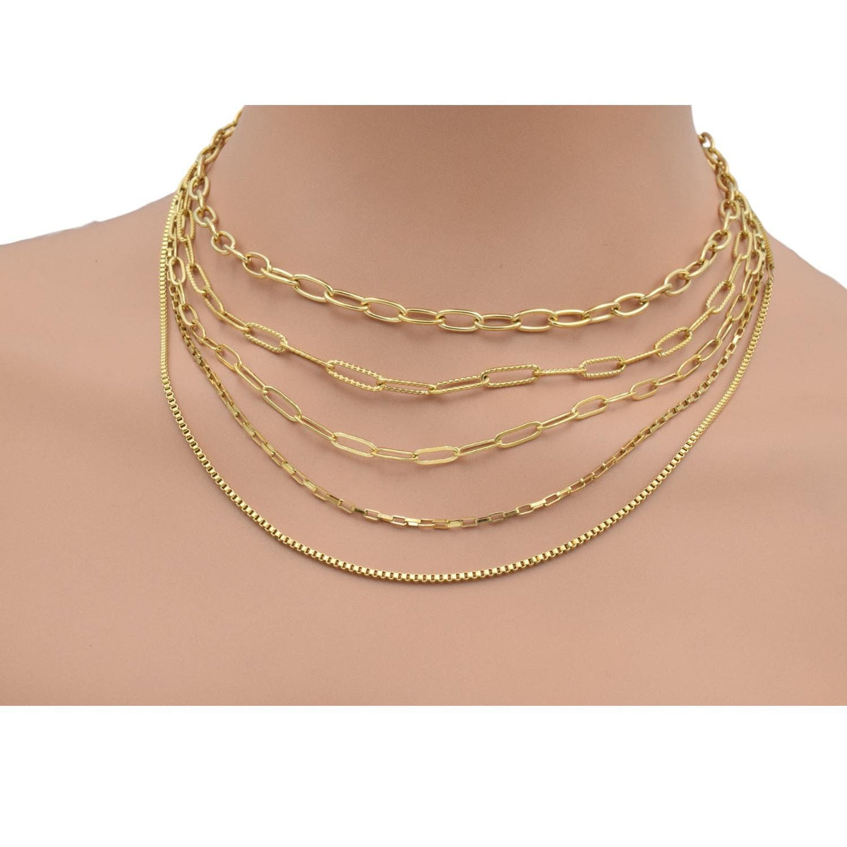Gold Plated Stainless Steel unfinished chain paper clip box chain for jewelry making 3 feet/pk jewelry making supplies - d...