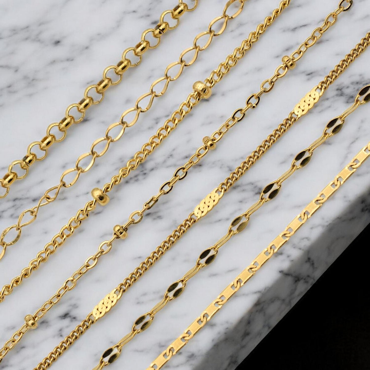 Dainty Gold Plated Chain Material: Refined Smooth Links, Rust Resistant (2-3mm Width, Stainless Steel, Jewelry Craft)