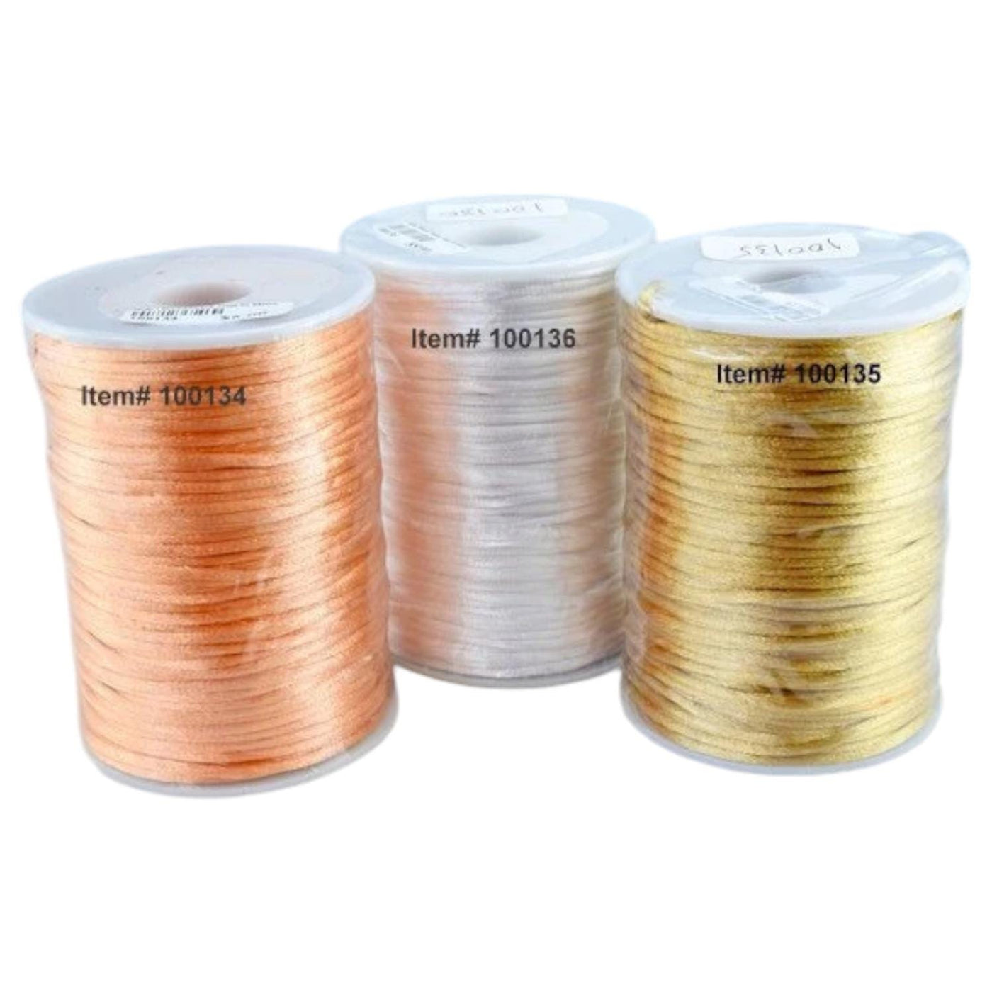 2mm Satin Nylon Cord 3 Colors for all your jewelry making jewelry making supplies