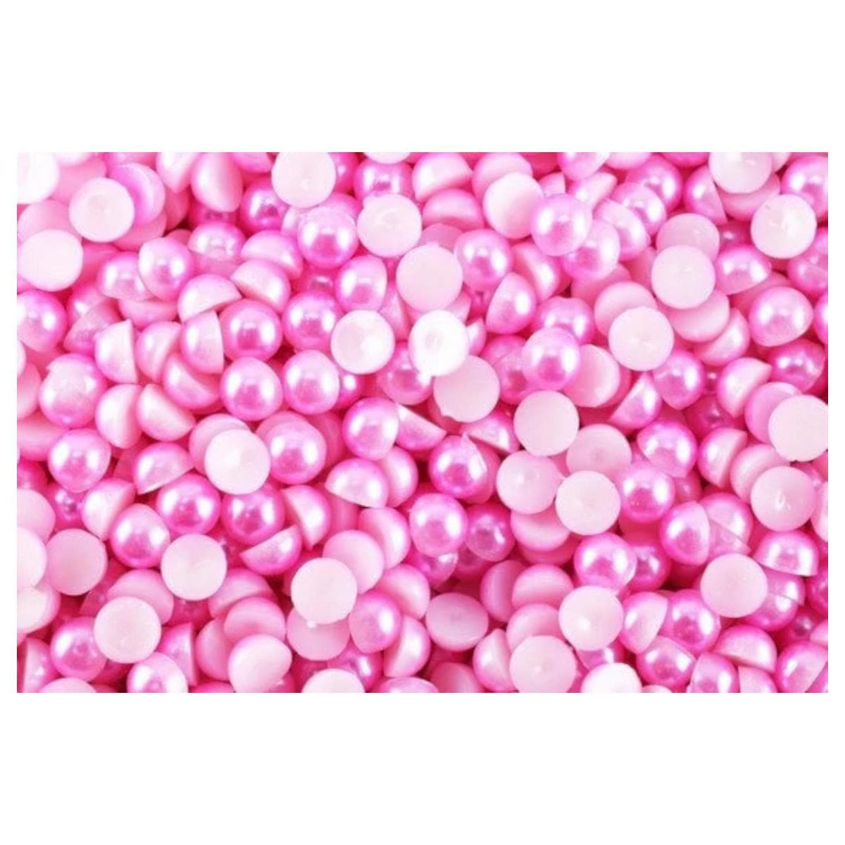 Decoden Flat Back Pink Pearls - Half Round Acrylic Beads - Mixed Sizes, Flat Back Design, Jewelry and Clothing Embellishments
