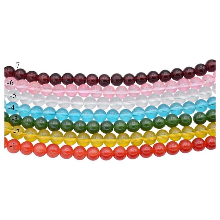 Clear Glass Jelly Beads Jewelry: Shimmering Translucent Strands - 8mm & 10mm Sizes, DIY Crafting Essentials