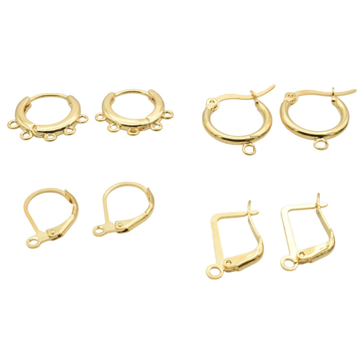 14k Earring Findings - Gold Filled Alternative Hoop Lever Backs - Small Classic Hoops, Durable Construction, Jewelry Craft Supplies