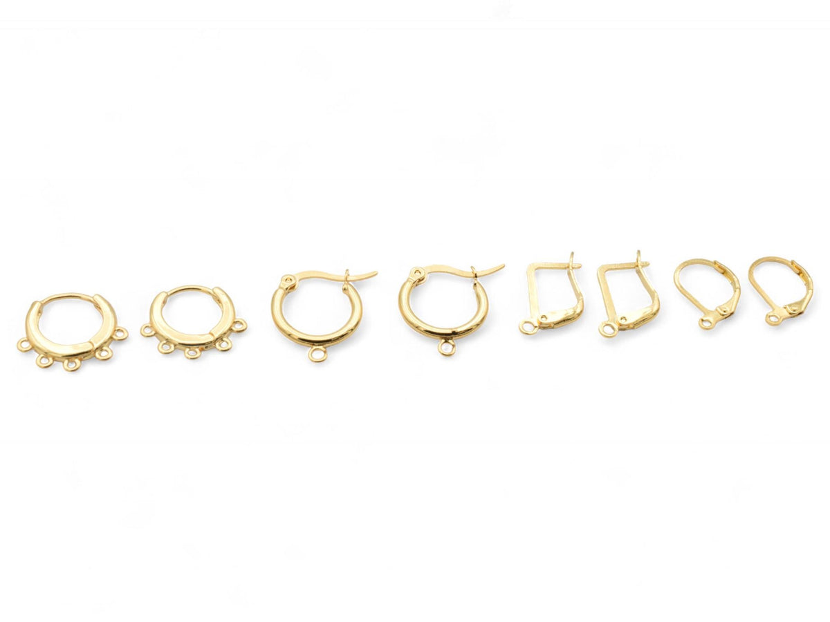 14k Earring Findings - Gold Filled Alternative Hoop Lever Backs - Small Classic Hoops, Durable Construction, Jewelry Craft Supplies