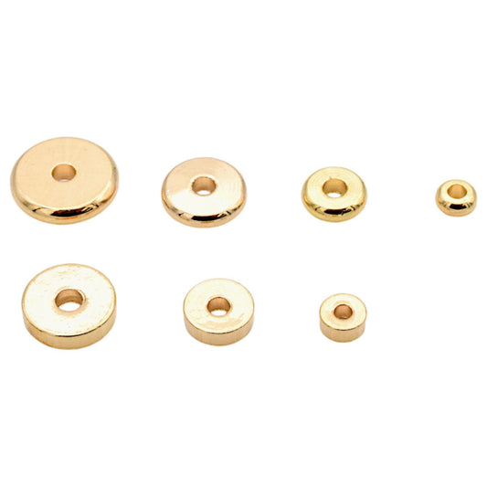 18K Gold Filled Rondel Spacer Beads,Plain Beads,Seamless Roundel,Various Sizes 4mm, 6mm, 8mm,10mm  Beads Jewelry USA Selle...