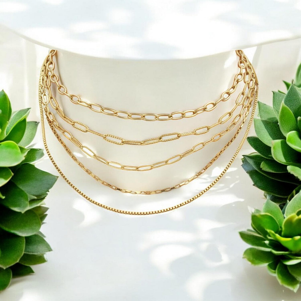 Gold Plated Stainless Steel unfinished chain paper clip box chain for jewelry making 3 feet/pk jewelry making supplies - d...