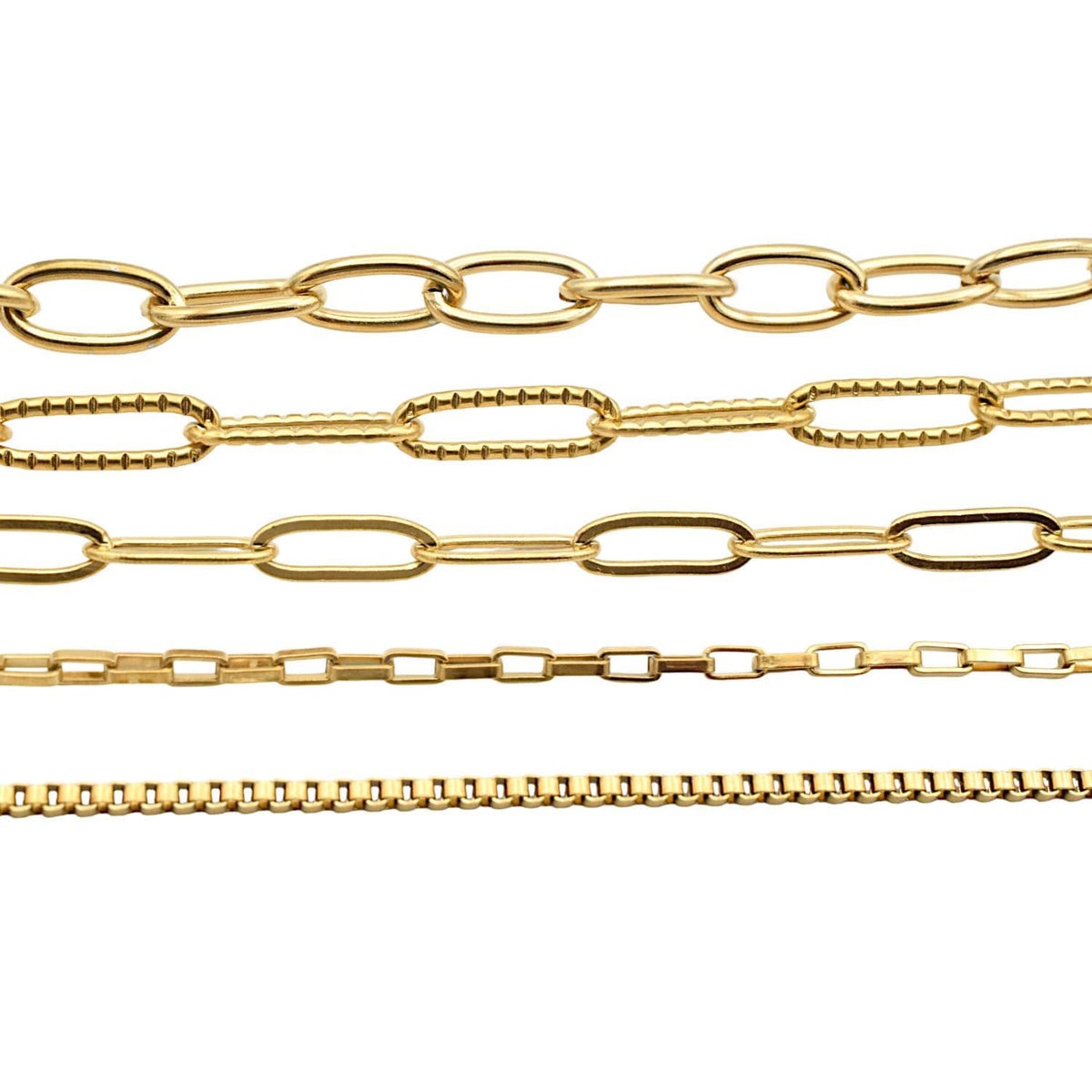 Gold Plated Stainless Steel unfinished chain paper clip box chain for jewelry making 3 feet/pk jewelry making supplies - d...
