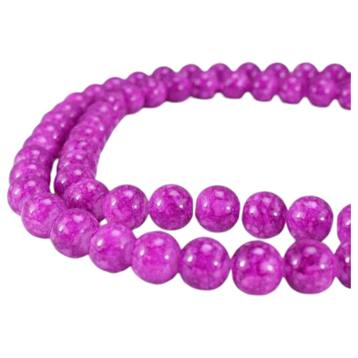 Two Tone Light Purple Glass Beads Round 8mm, Shiny Finish (Vintage Boho Style, Loose Strand, 95 Pieces)