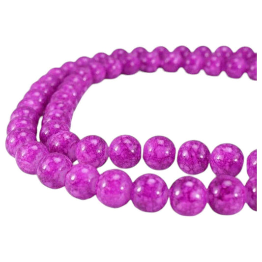 Two Tone Light Purple Glass Beads Round 8mm, Shiny Finish (Vintage Boho Style, Loose Strand, 95 Pieces)