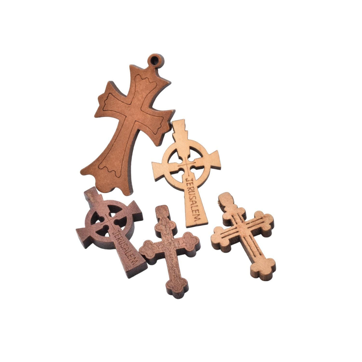 Natural Wooden Crosses for Rosary or jewelry making 12pcs/pk jewelry making supplies - detail image 5