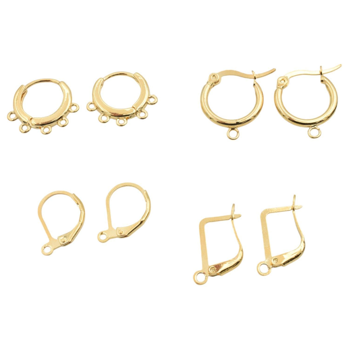 Gold filled Look 14k lever back hoop earrings for jewelry making 6pairs/pk jewelry making supplies - detail image 2