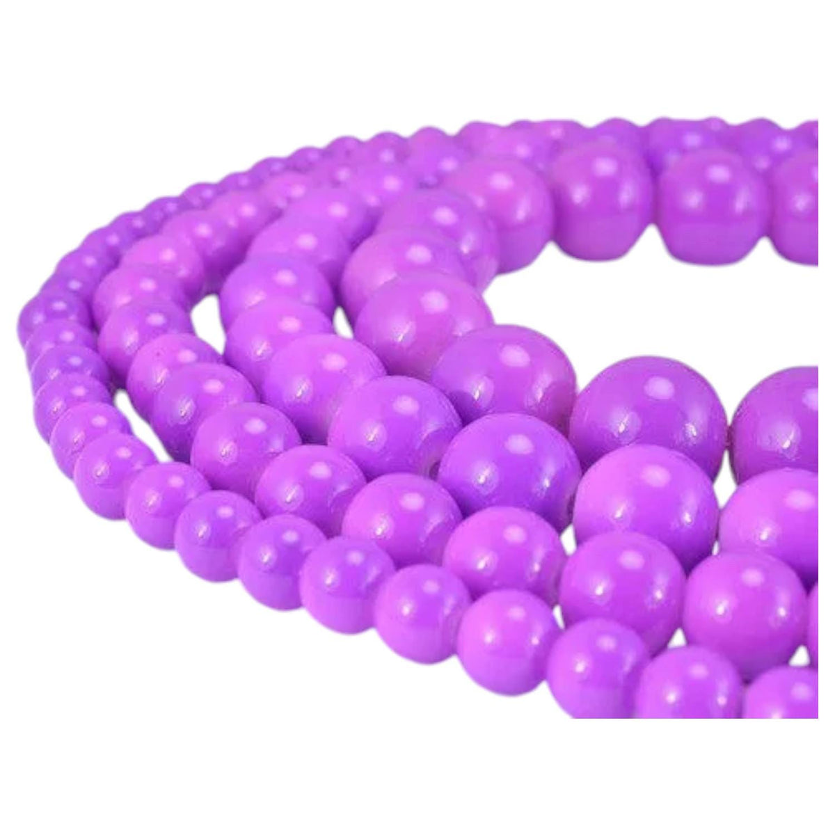 Purple Glass Beads Round: Shine Finish Assorted Sizes 6mm-12mm - Bohemian, Vintage Style, Jewelry Craft Supply