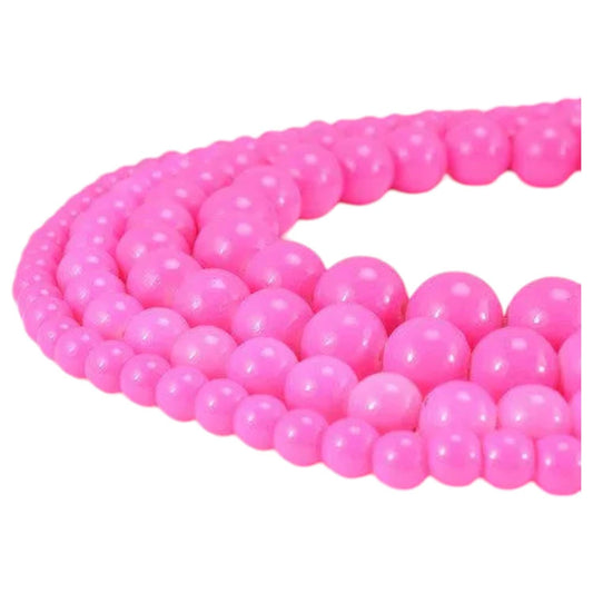 Fuchsia Glass Beads: Shine Round Assorted Sizes 6-12mm - Vintage Style, Jewelry Crafting Supplies