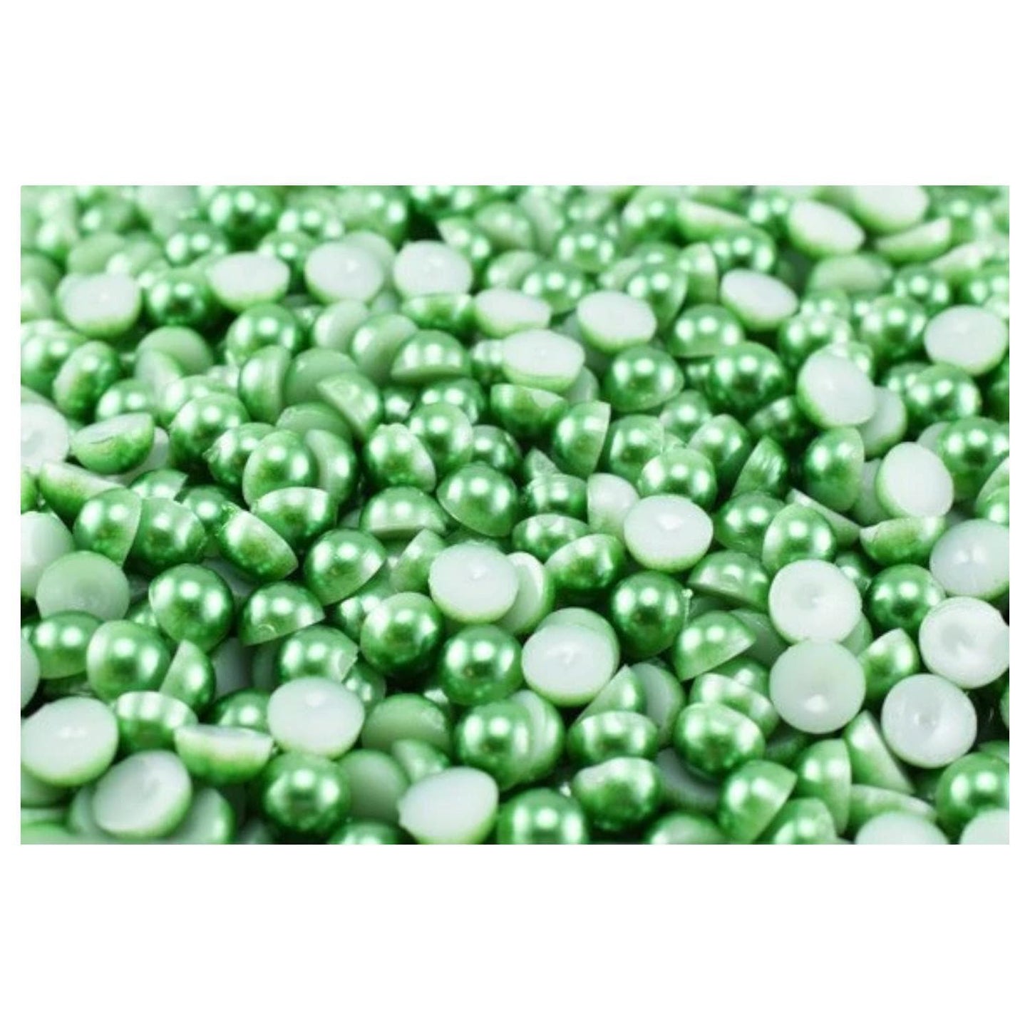 Decoden Flat Back Green Pearls: Acrylic Half Pearls, Multiple Sizes | Jewelry Making, Craft Supplies, Decoration