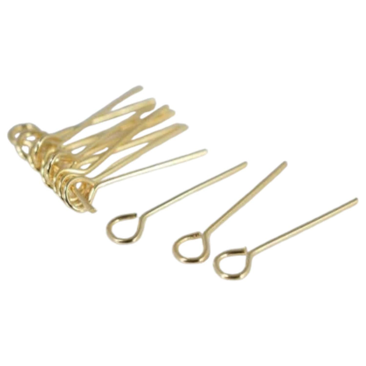 Eye Pins Gold Filled Alternative Connector Pins, Multi-Size Selection (0.6"–2", 20 Gauge, Tarnish-Resistant )