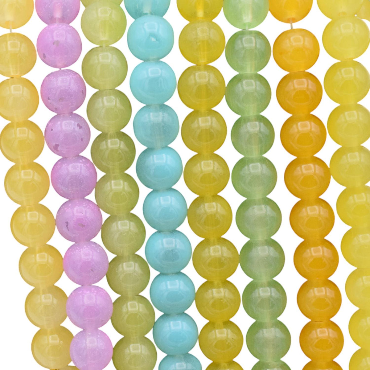 New Pastel Glass beads for Jewelry making crafts DIY 8mm and 10mm sold by strand jewelry making supplies - detail image 3