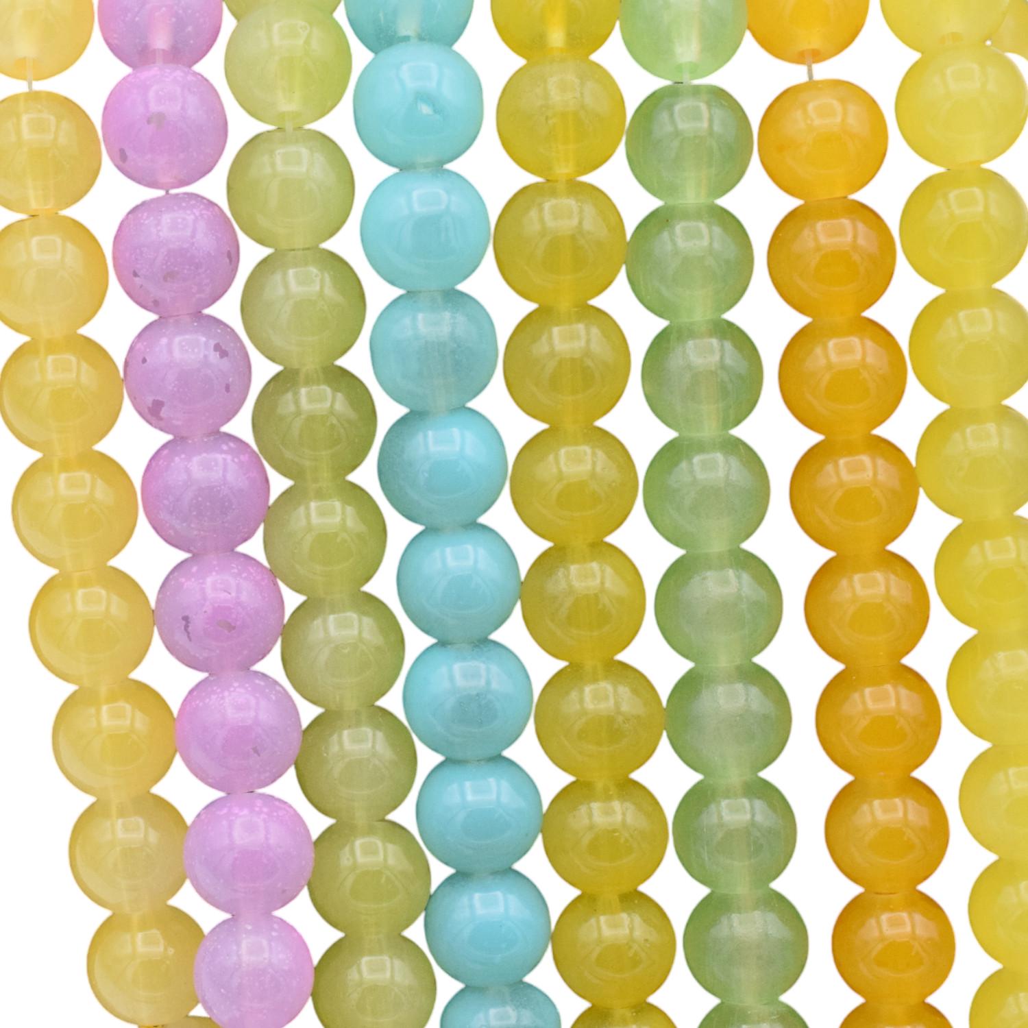 New Pastel Glass beads for Jewelry making crafts DIY 8mm and 10mm sold by strand jewelry making supplies - detail image 3