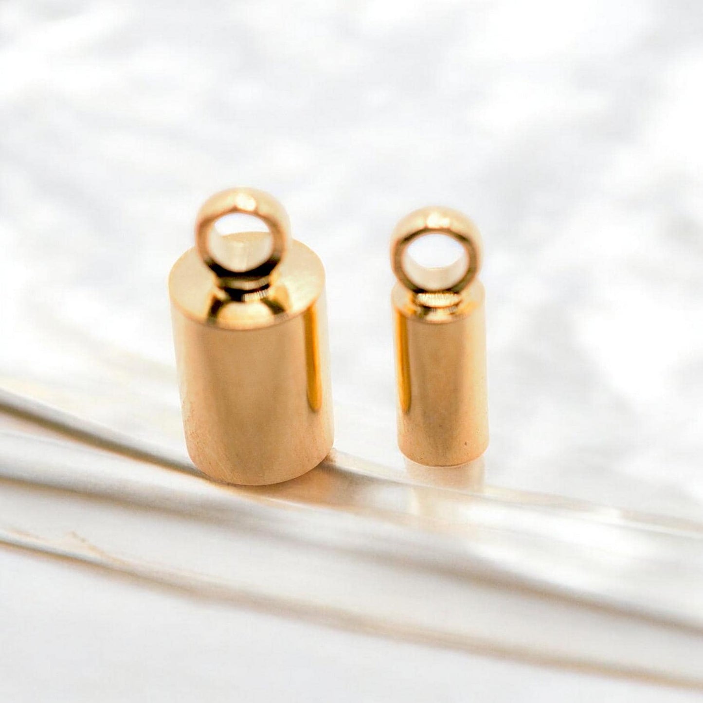 Gold Filled Alternative Cord End Caps Crimp Covers Bead Tips Jewelry Making Findings Assorted Sizes