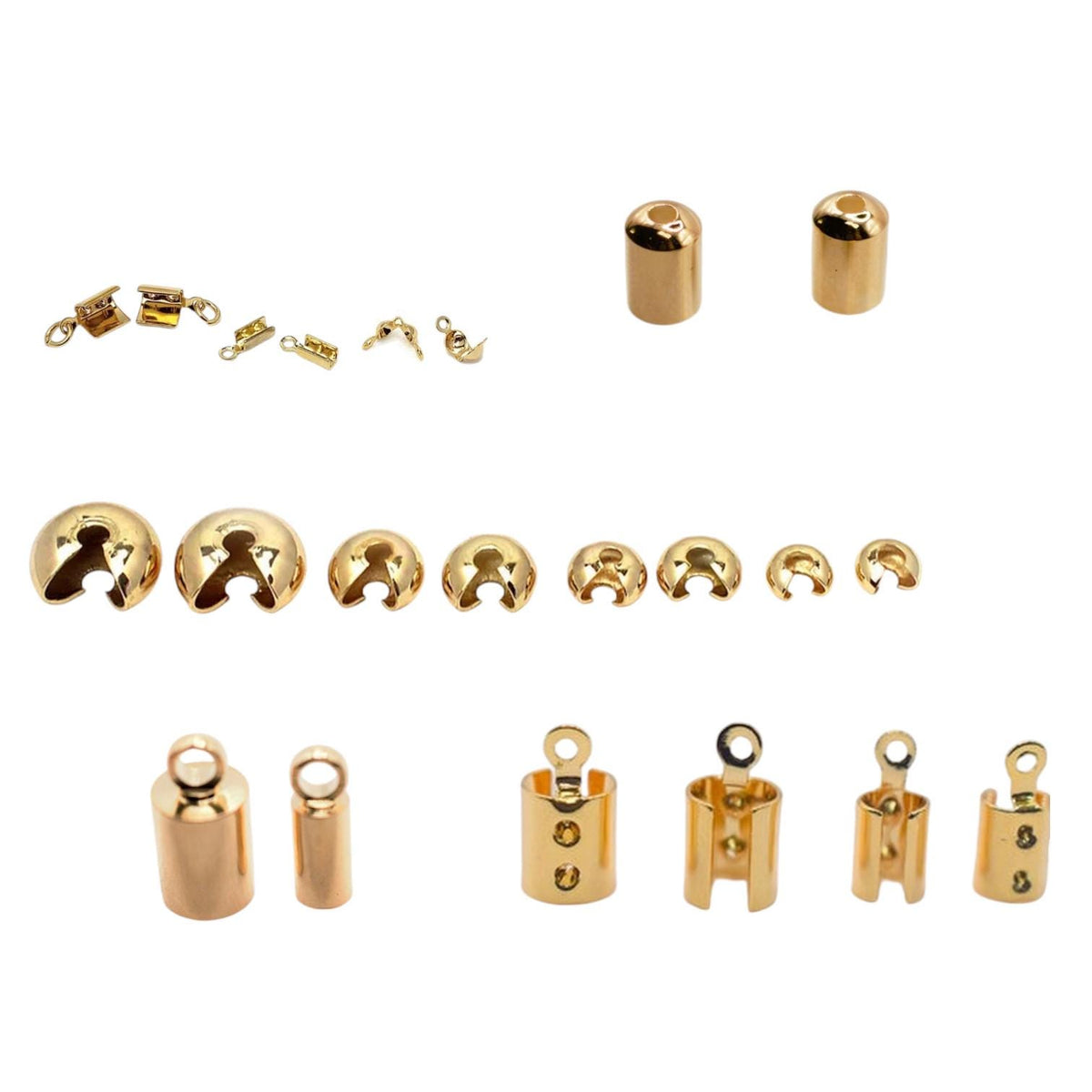 18K Gold Filled Look, Ball Chain Crimp Cover End Tip Beads for Jewelry Making jewelry making supplies - detail image 8