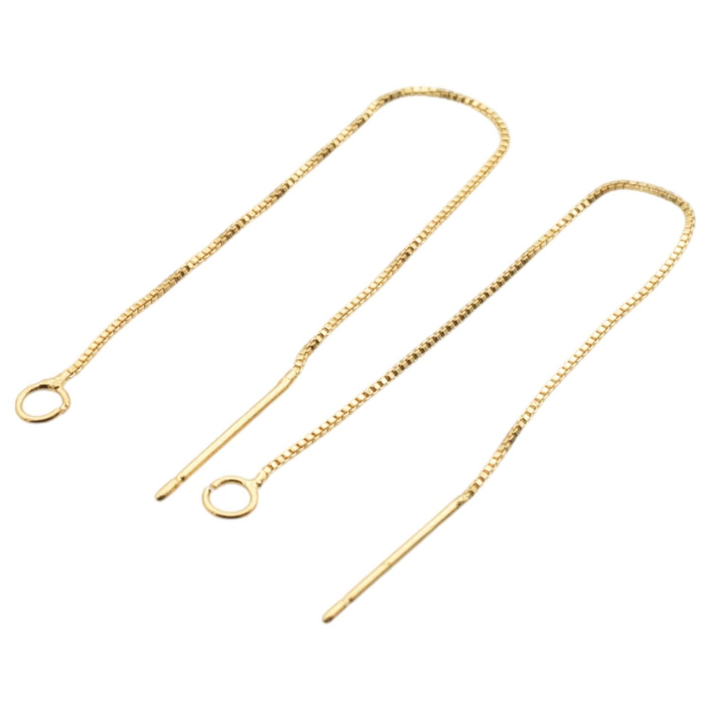 Gold Filled Earring Wires - 14k Threader Hooks - Secure Fit, Lightweight Design, Gold Tone for Jewelry Making