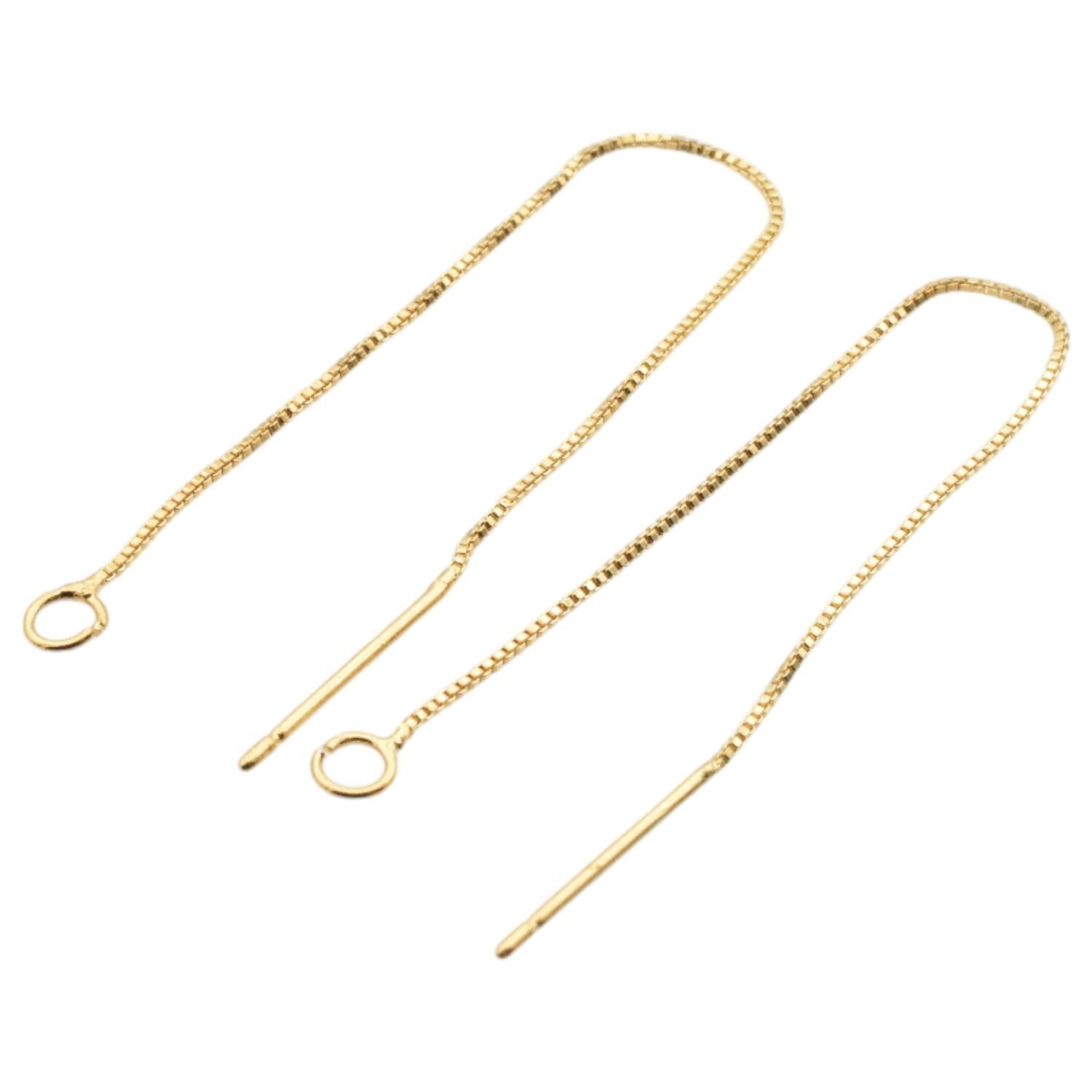 Gold Filled Earring Wires - 14k Threader Hooks - Secure Fit, Lightweight Design, Gold Tone for Jewelry Making