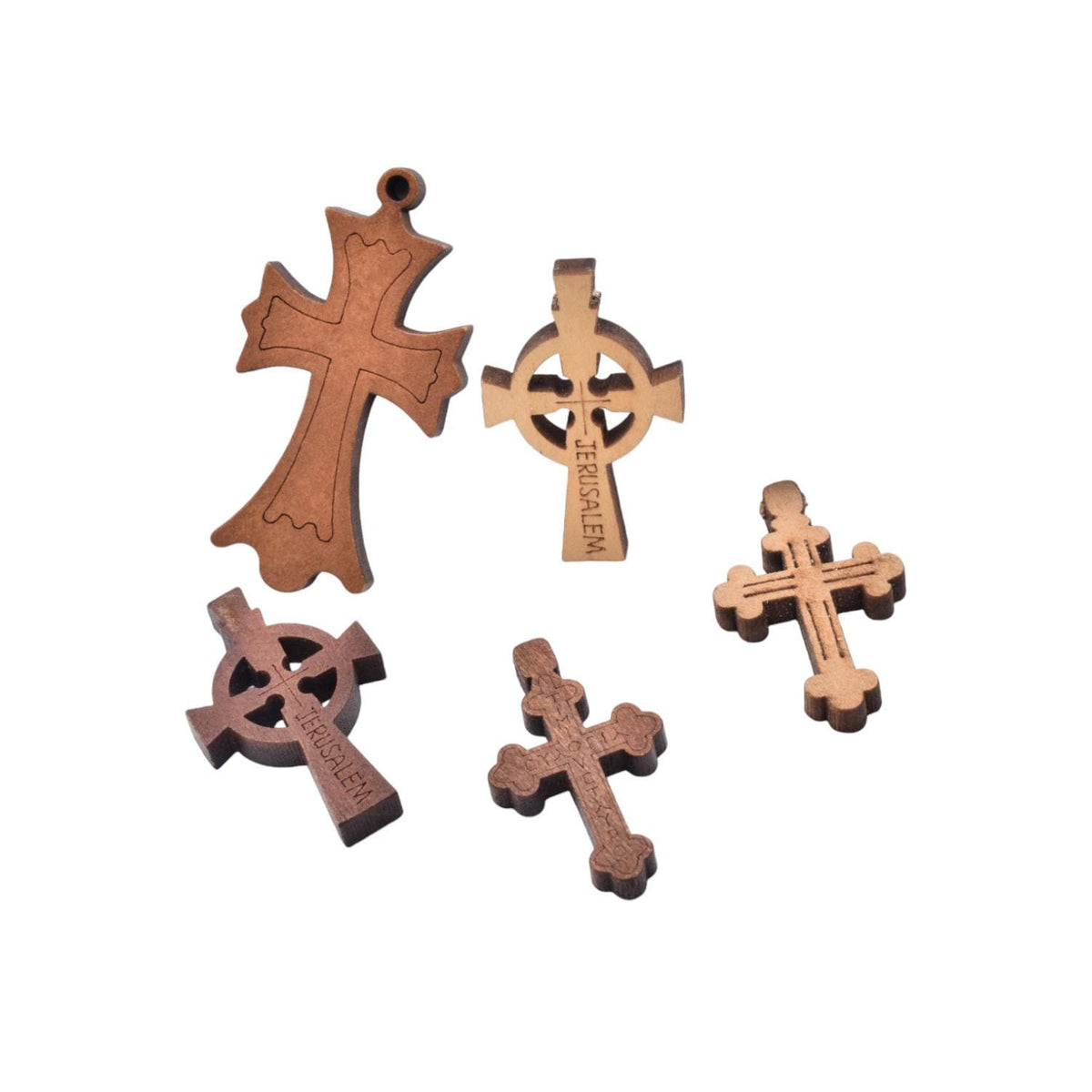 Natural Wooden Crosses for Rosary or jewelry making 12pcs/pk jewelry making supplies - detail image 3