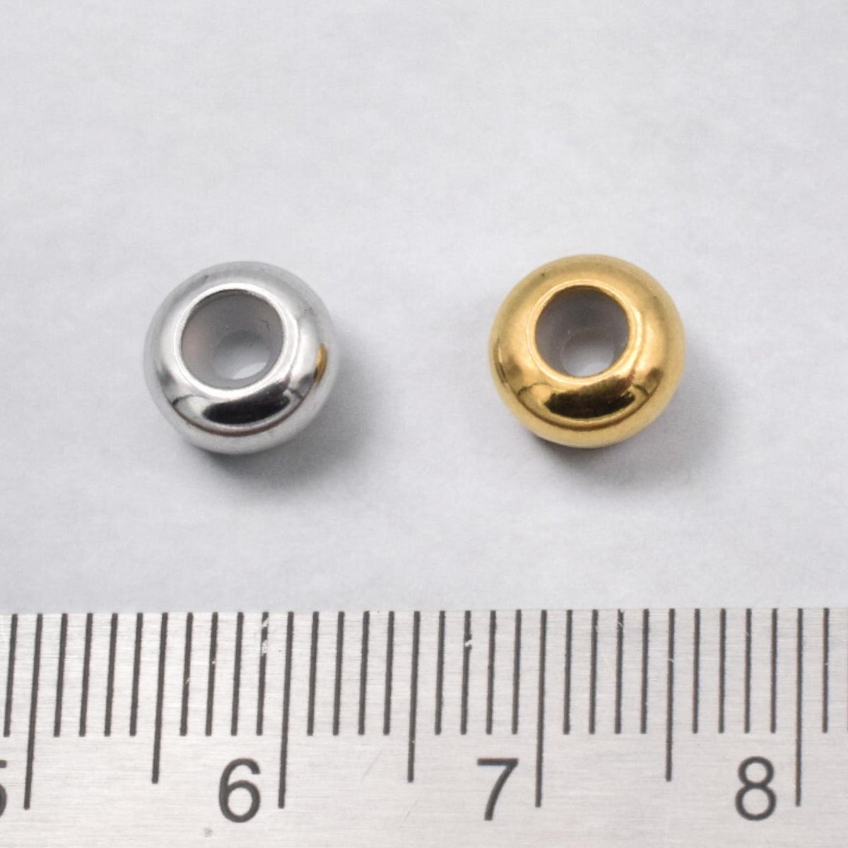 Rubber Stopper Beads Adjustable: 8mm Silver Tone - Stainless Steel, Durable Design, Custom Fit for Bracelet DIY Kits