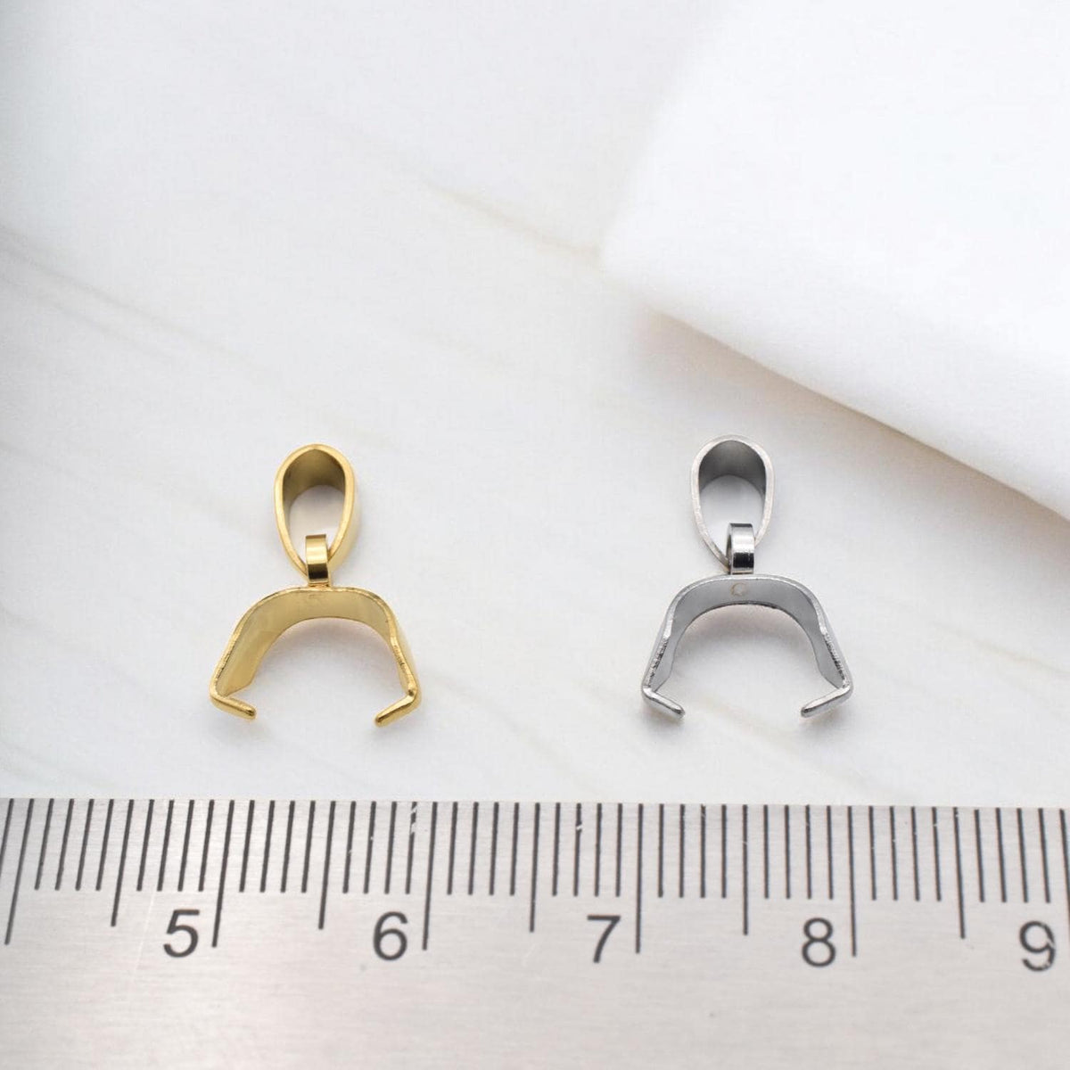 Stainless Steel Pendant Bails, Jewelry Making Supplies, Sleek Tarnish Resistant (8mm)