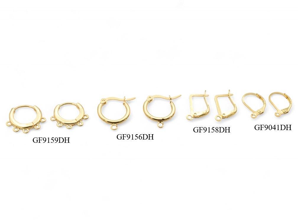 Gold filled Look 14k lever back hoop earrings for jewelry making 6pairs/pk jewelry making supplies - detail image 4