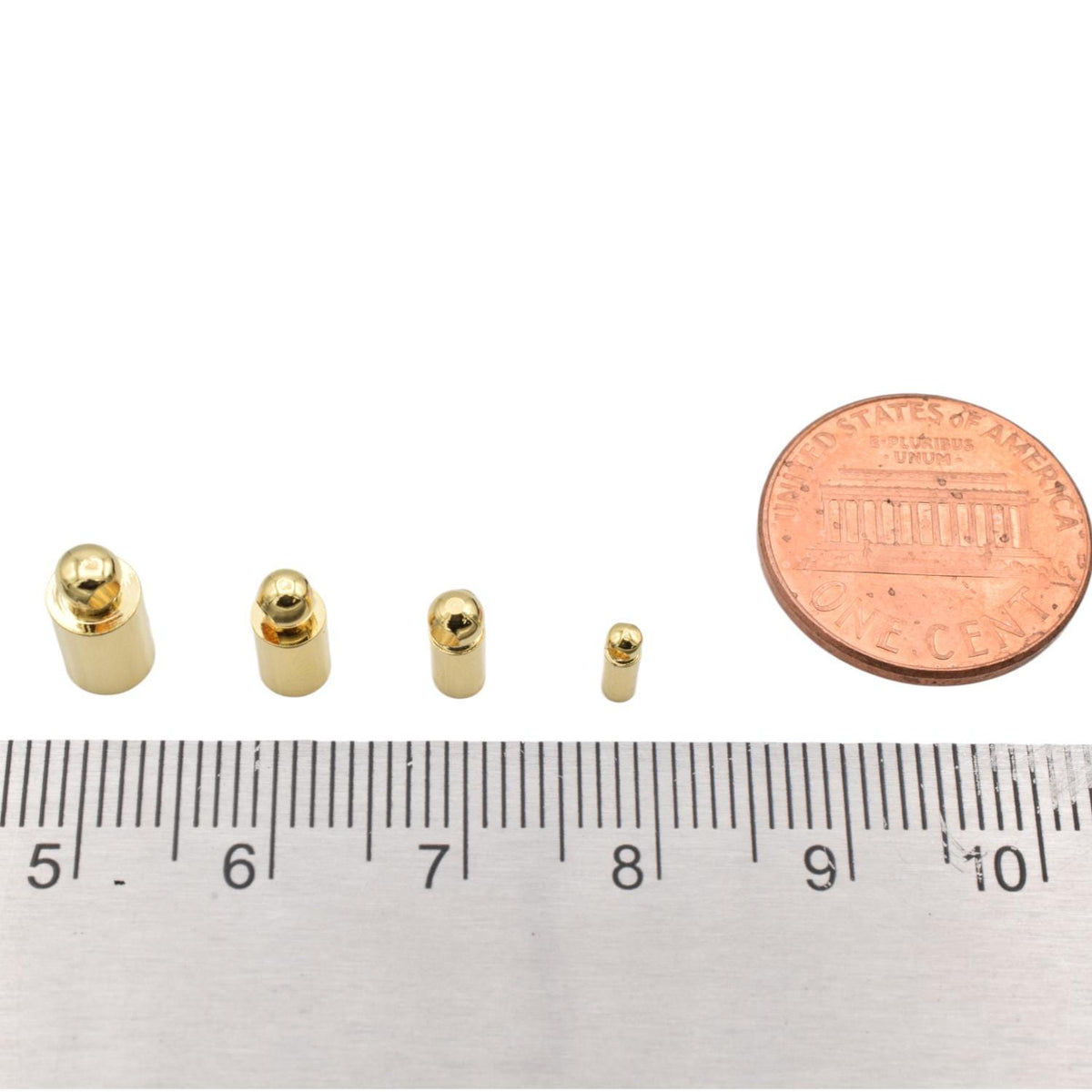 Gold Filled look 14k End Caps with loop for jewelry making and crafts 6pcs/pk jewelry making supplies - detail image 2