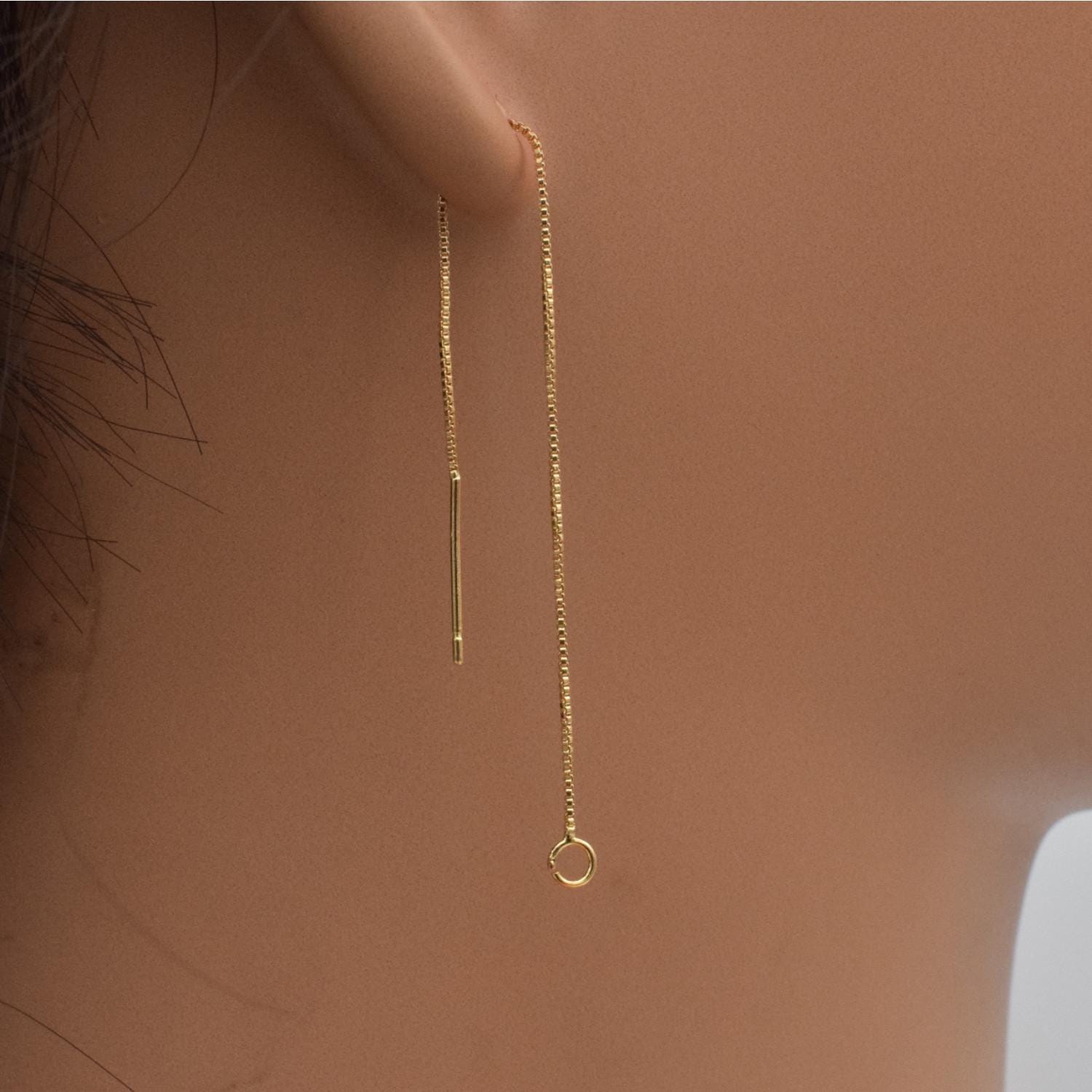Gold Filled Alternative Earring Wires: Sleek Fishhook Threader Design - 14k Craft Wire, Comfortable Fit, DIY Jewelry Components