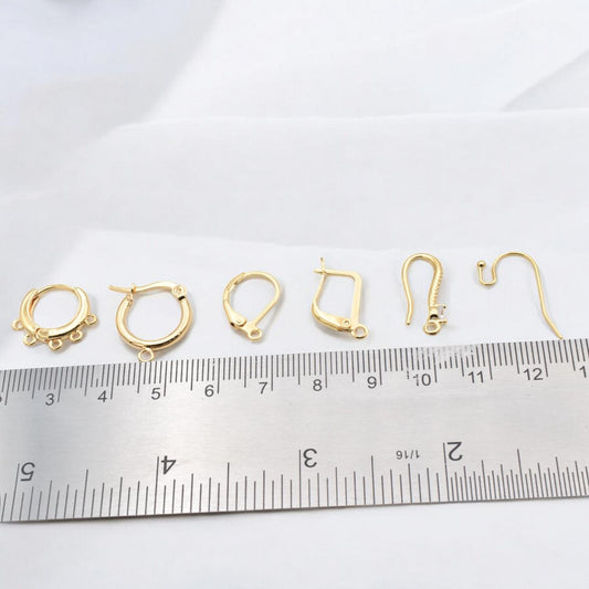 Gold filled Look 18k Earring findings Hooks lever back and Hoops for Jewelry making and crafts jewelry making supplies