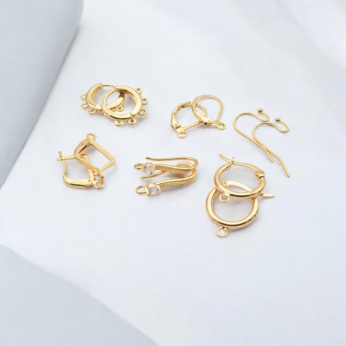 Findings 18k Earring Gold Filled Alternative Hooks, Lever Back & Hoops (13-22mm Sizes, Durable , Jewelry Repair Supplies)