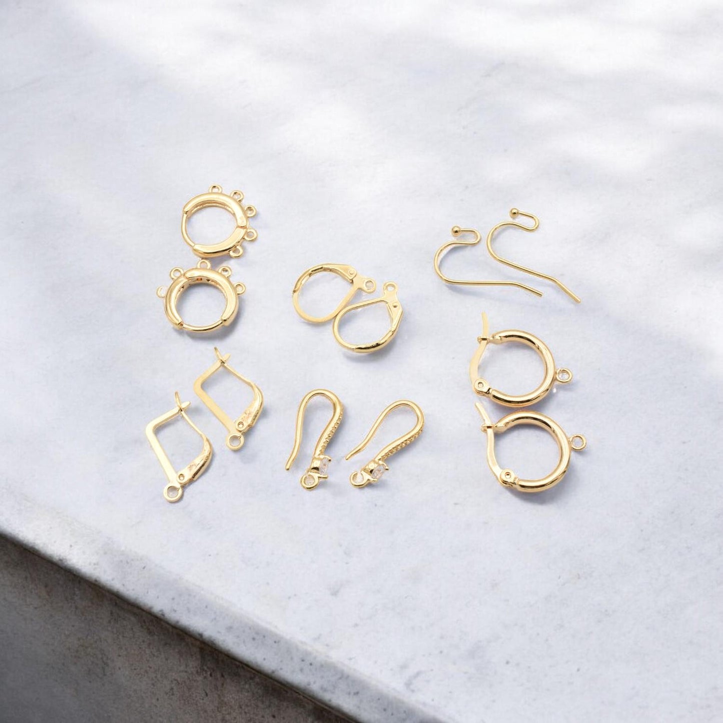 Findings 18k Earring Gold Filled Alternative Hooks, Lever Back & Hoops (13-22mm Sizes, Durable , Jewelry Repair Supplies)