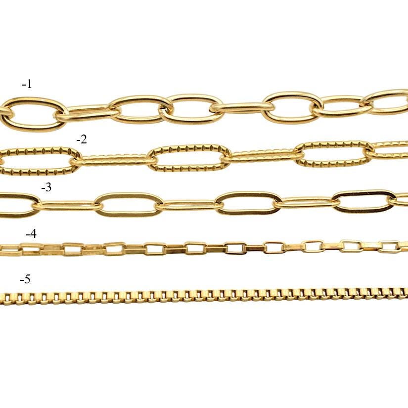 Paper Clip Box Chain Gold Plated, Jewelry Making Essential, Elegant Finish (Multiple Sizes, Durable Stainless Steel)