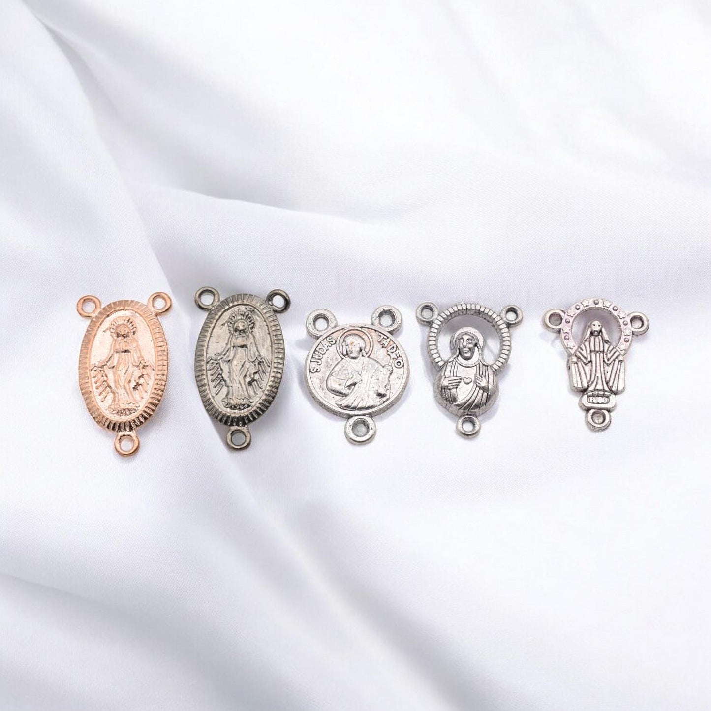 Rosary Center Rose Gold, Gun Metal, Silver for Rosary making and Jewelry making 12pcs/pk jewelry making supplies - detail...