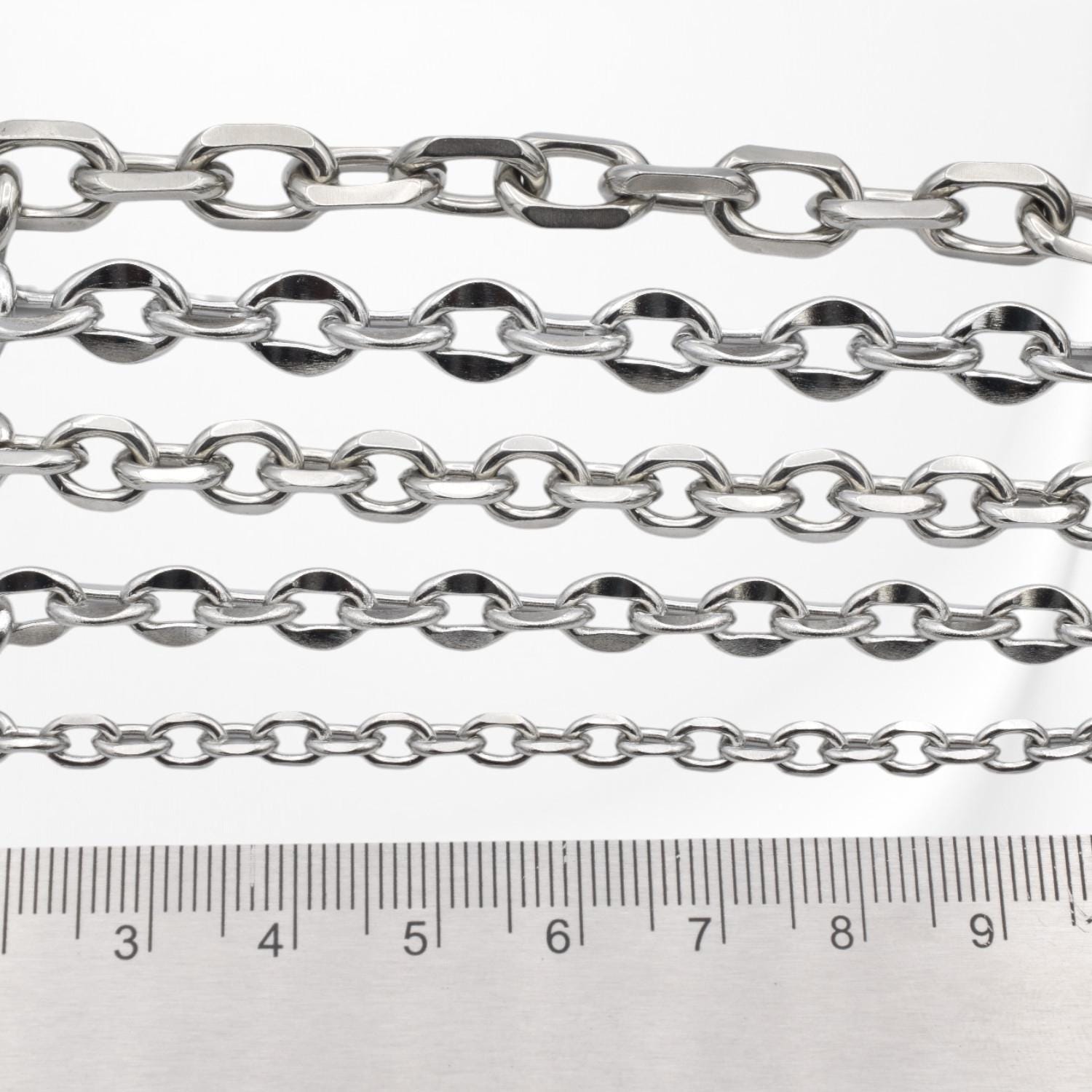 Stainless Steel Curb Link Chain: Bold Statement Jewelry - Tarnish Resistant, Durable Material for Bracelets and Necklaces